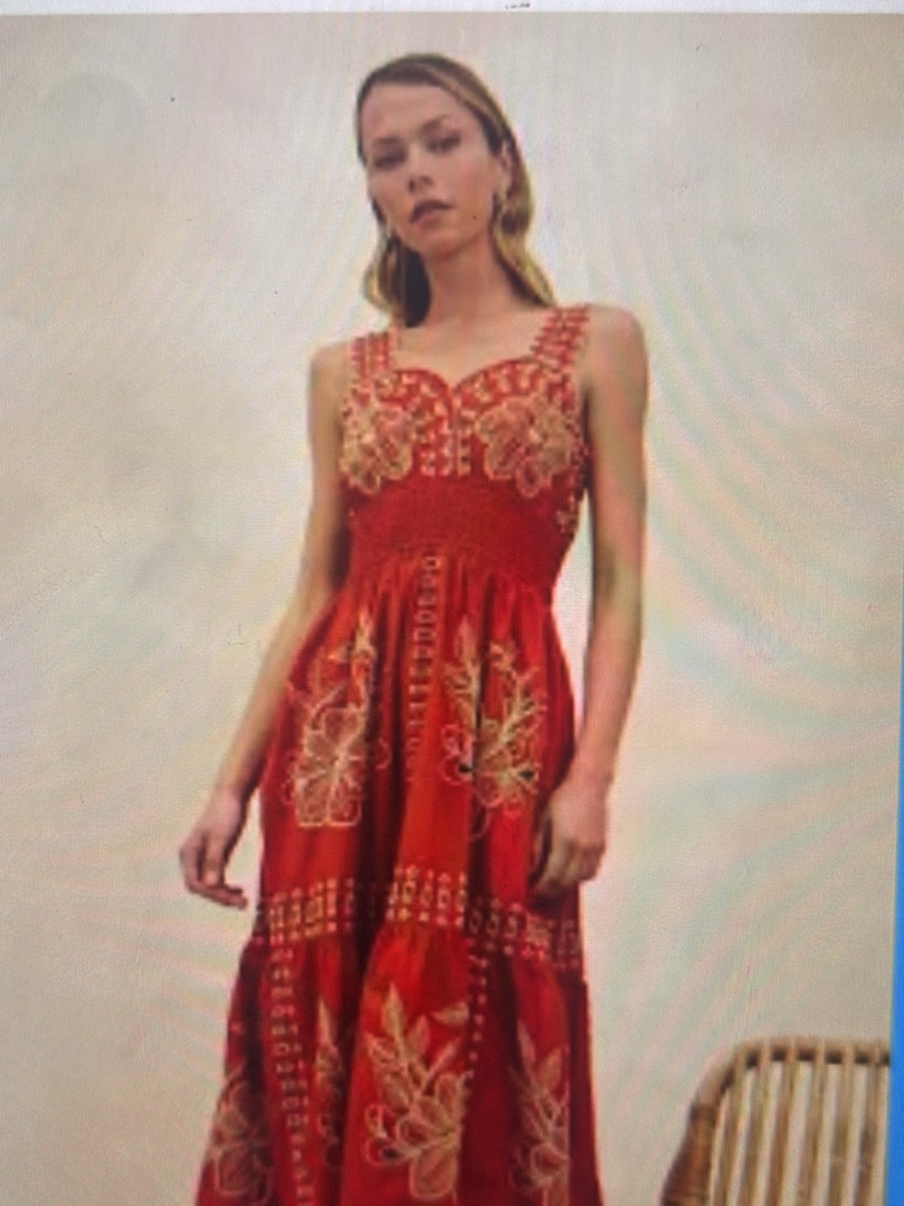 RAILS Red Embroidered Maxi Dress